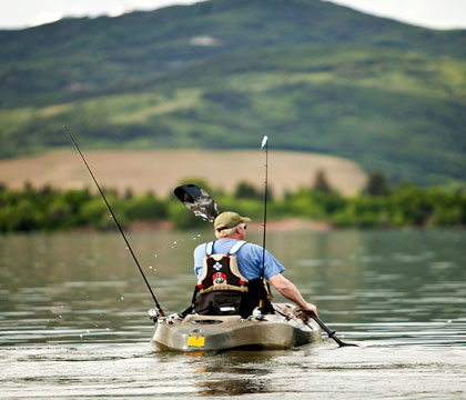 Lifetime Sport Fisher Tandem Kayak with Paddles and Backrest